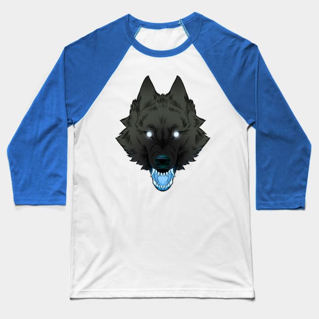 Blue Wolf Baseball T-Shirt by RioBurton